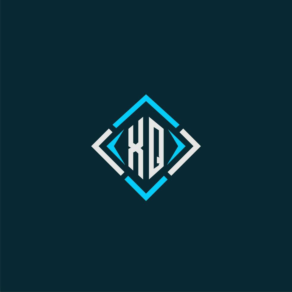 XQ initial monogram logo with square style design vector