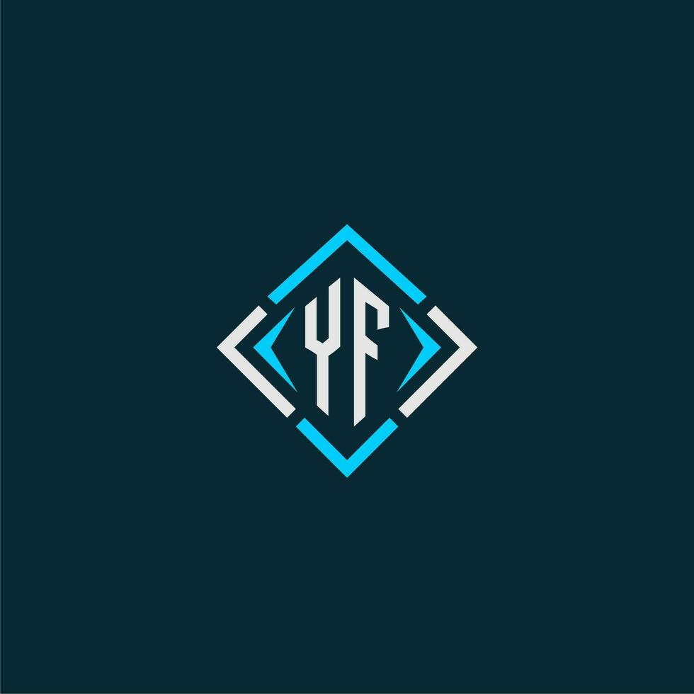 YF initial monogram logo with square style design vector