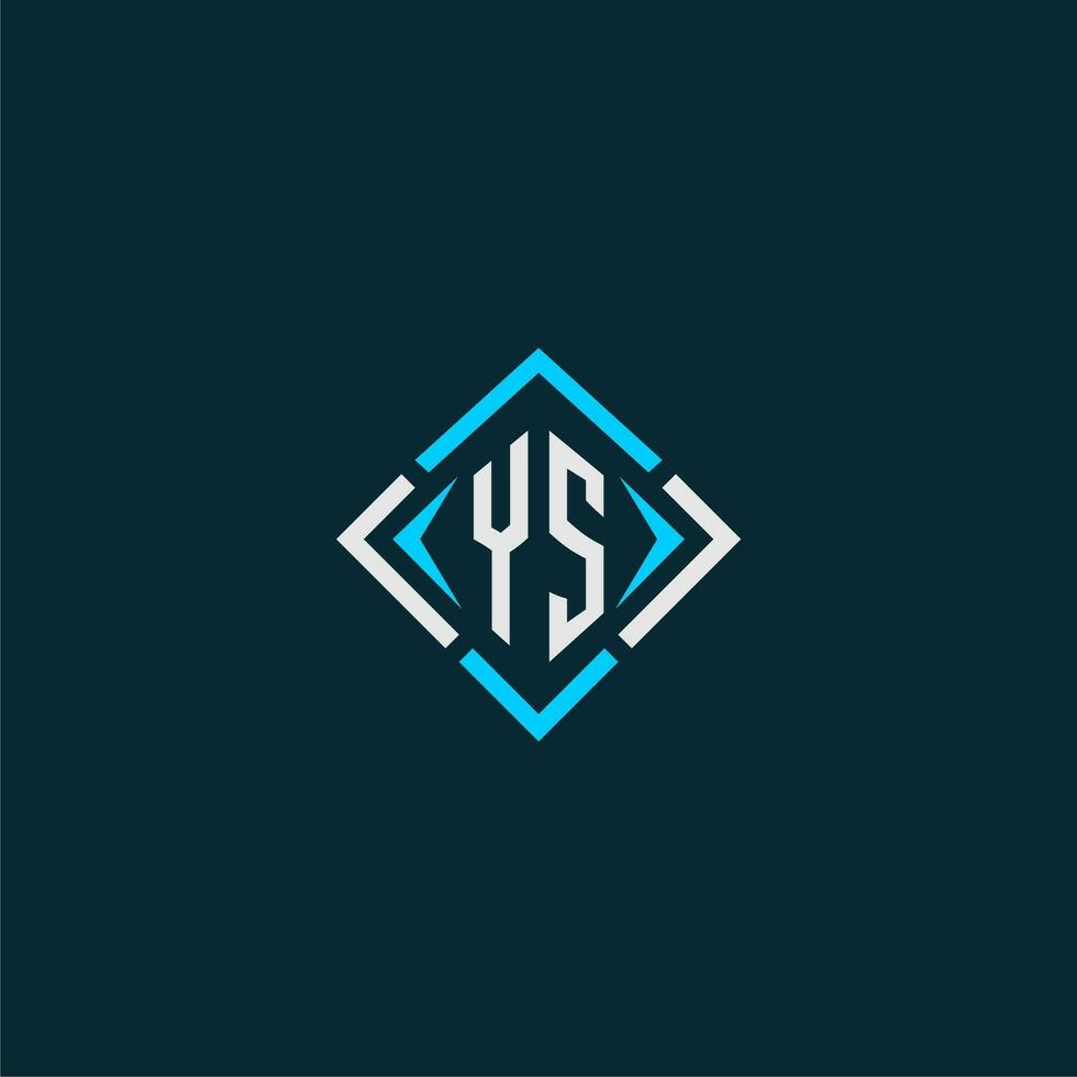 YS initial monogram logo with square style design vector