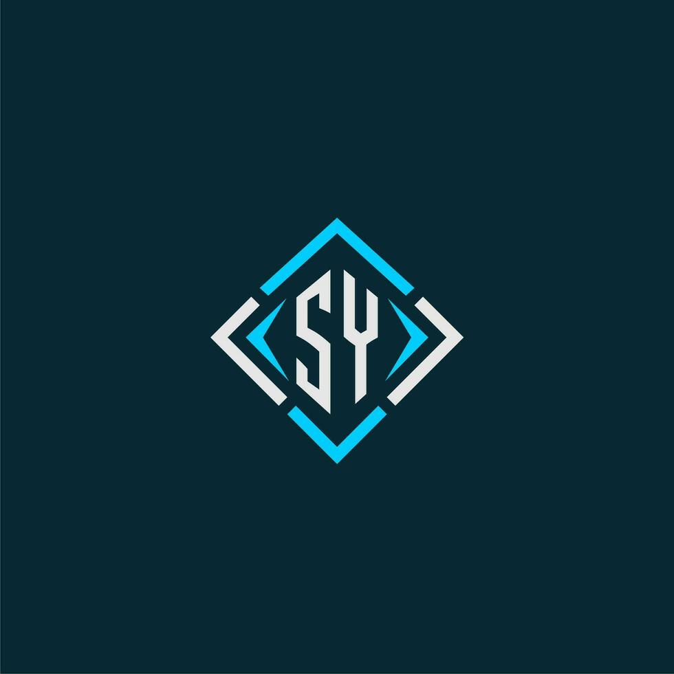 SY initial monogram logo with square style design vector