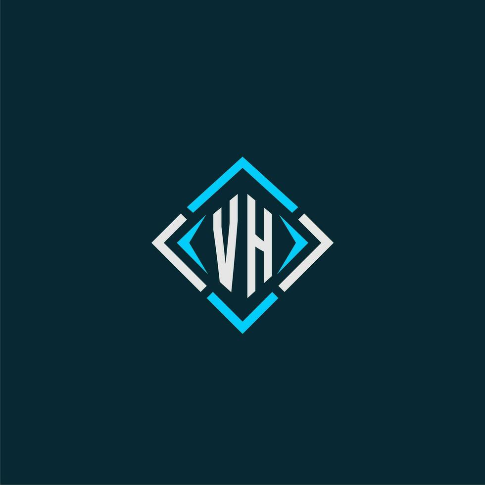VH initial monogram logo with square style design vector