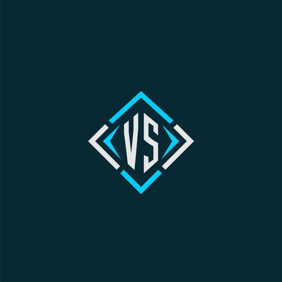 VS initial monogram logo with square style design vector