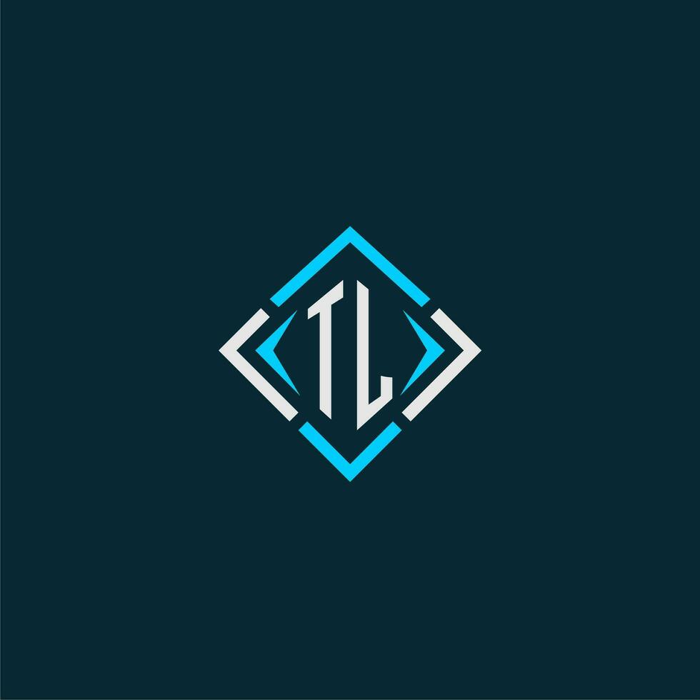 TL initial monogram logo with square style design vector