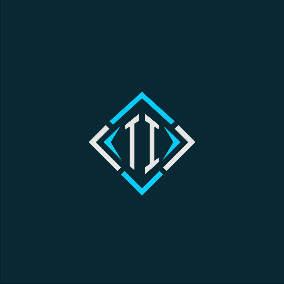 TI initial monogram logo with square style design vector