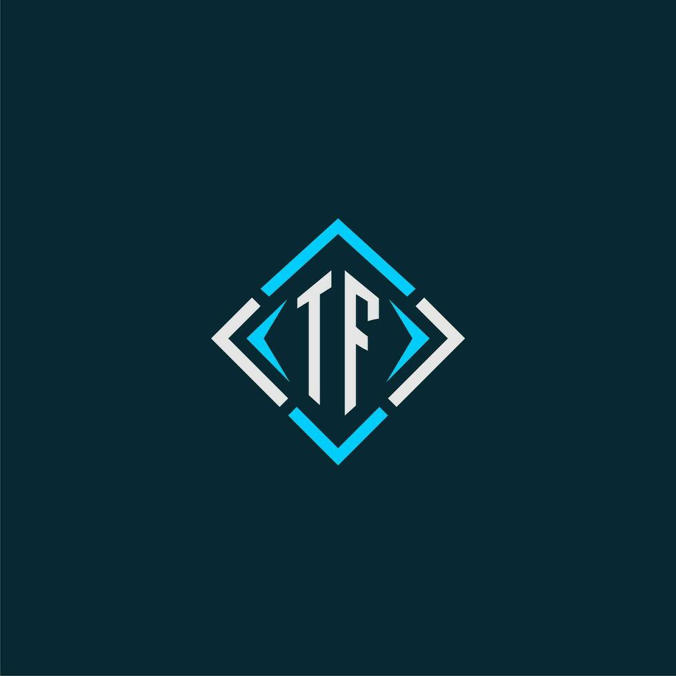 TF initial monogram logo with square style design vector