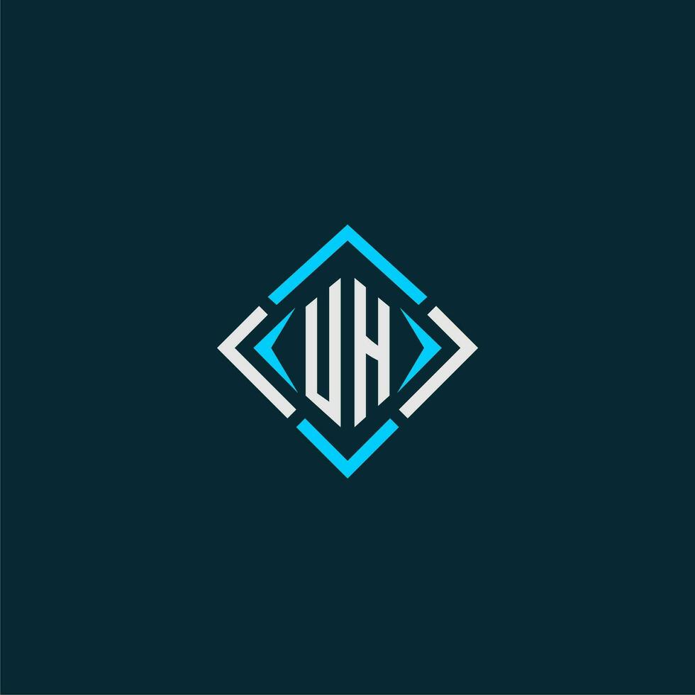 UH initial monogram logo with square style design vector