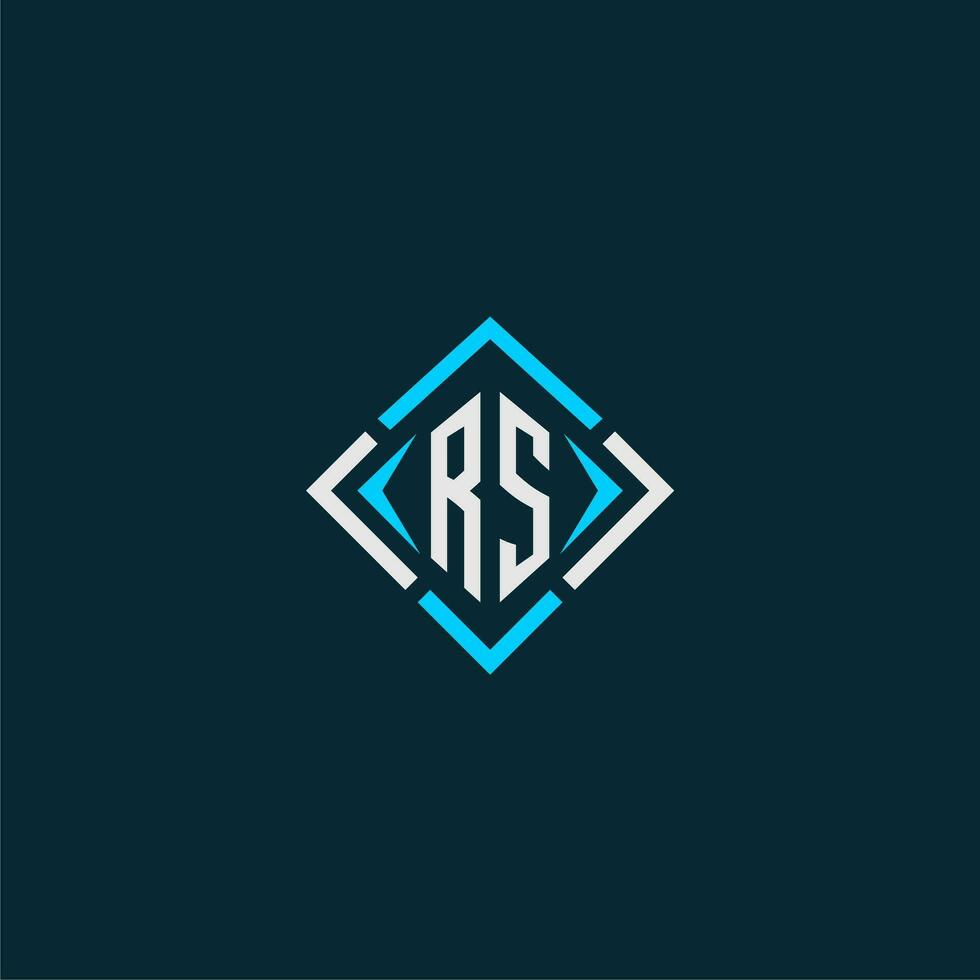 RS initial monogram logo with square style design vector