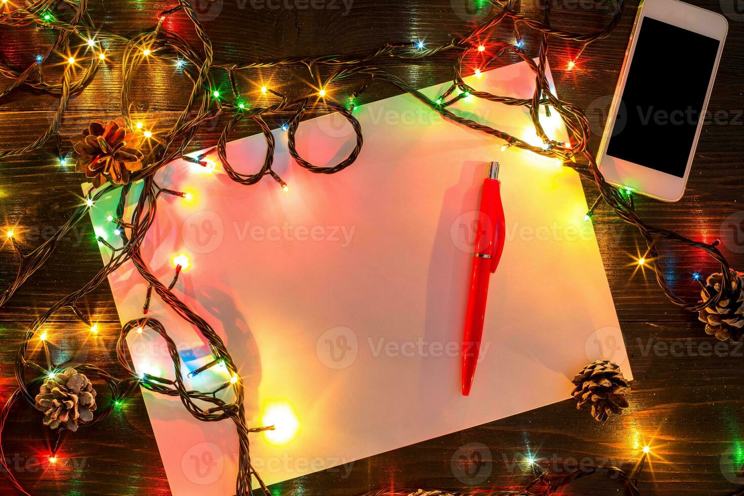 New Year and Christmas mokcup. photo