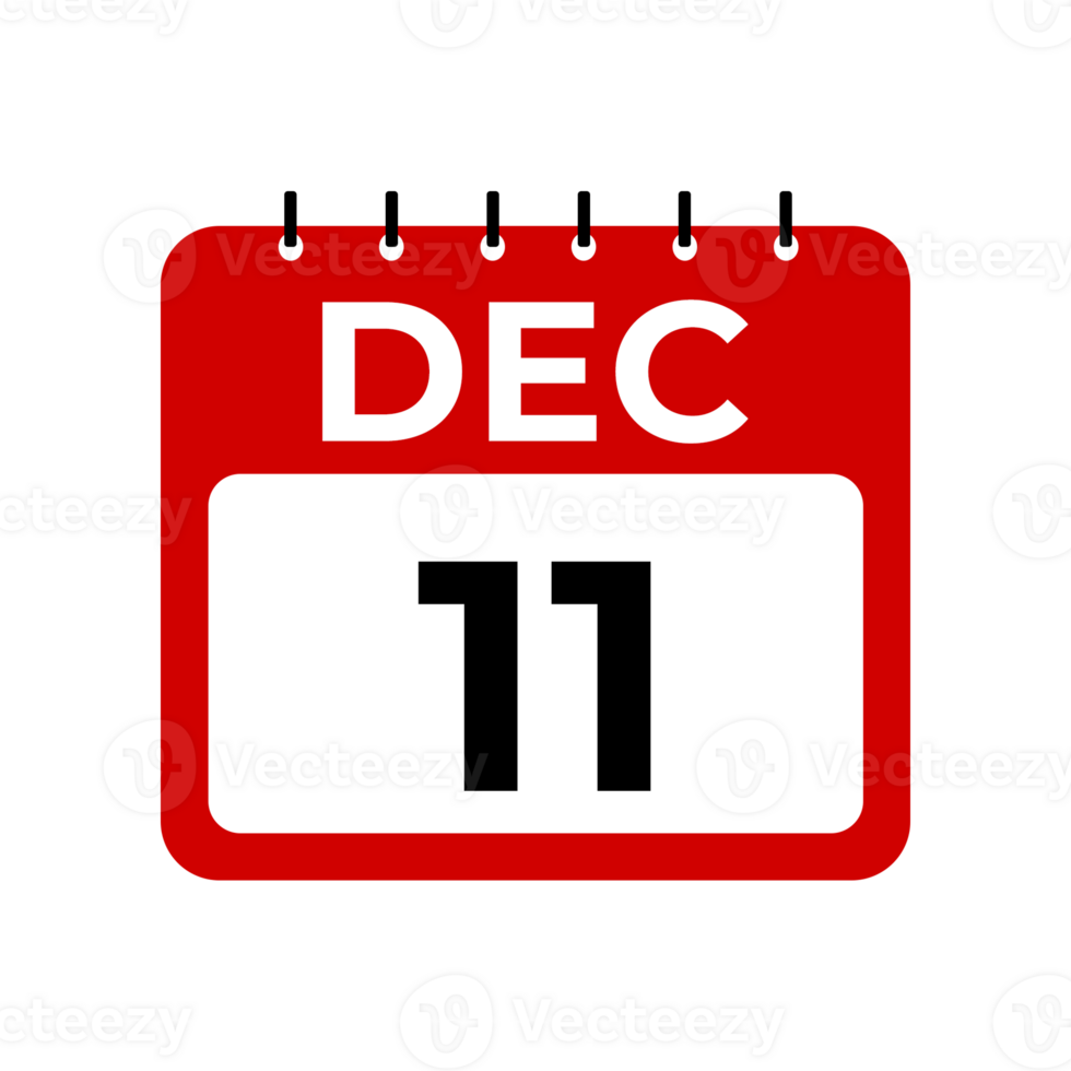 december 11 calendar reminder. 11 december daily calendar icon template. Calendar 11 december icon Design template. png