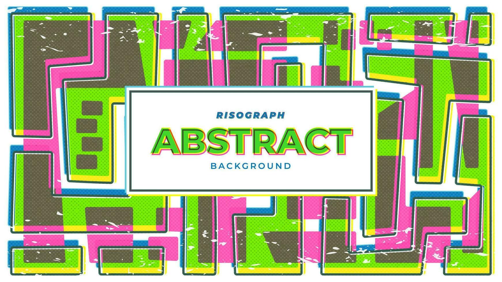 Abstract Blocks Background with Risograph Style vector
