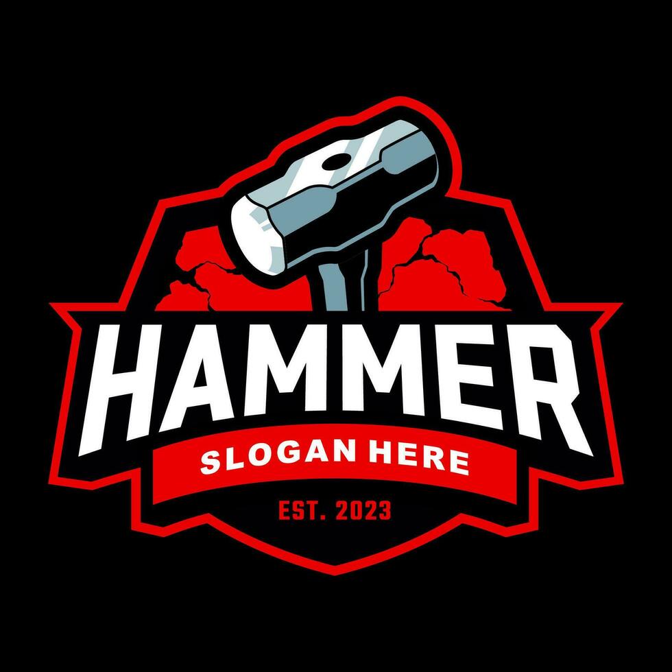 HAMMER BUILDER MASCOT LOGO DESIGN vector