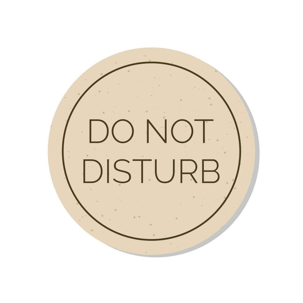 Do not disturb door hanger sticker, sign, tag or label. Hotel room door handle or knob hanging card and warning message on white background. Vector illustration.