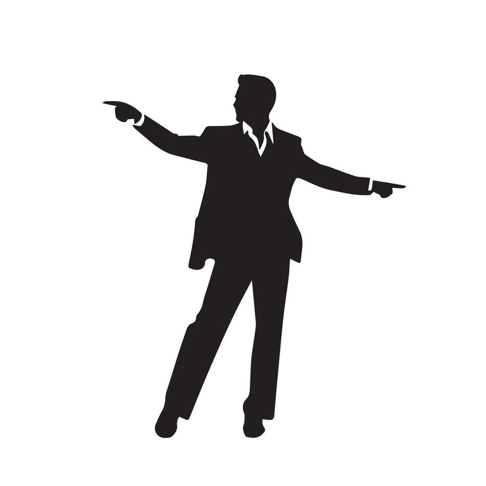 black silhouette of an Actor in a dramatic pose vector