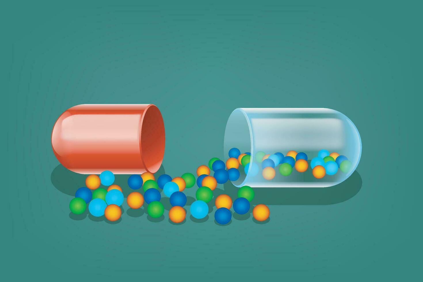 openned transparent pill vector