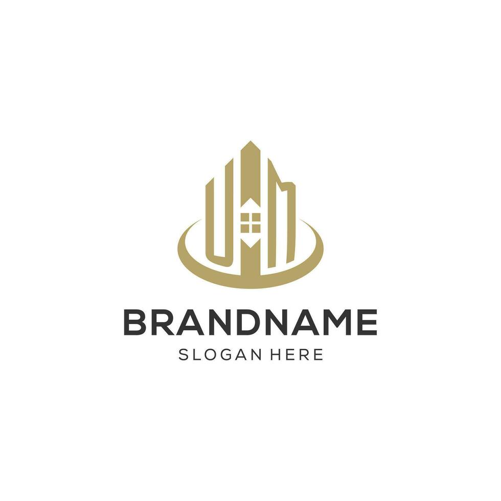 inicial um logo con creativo casa icono, moderno y profesional real inmuebles logo diseño vector