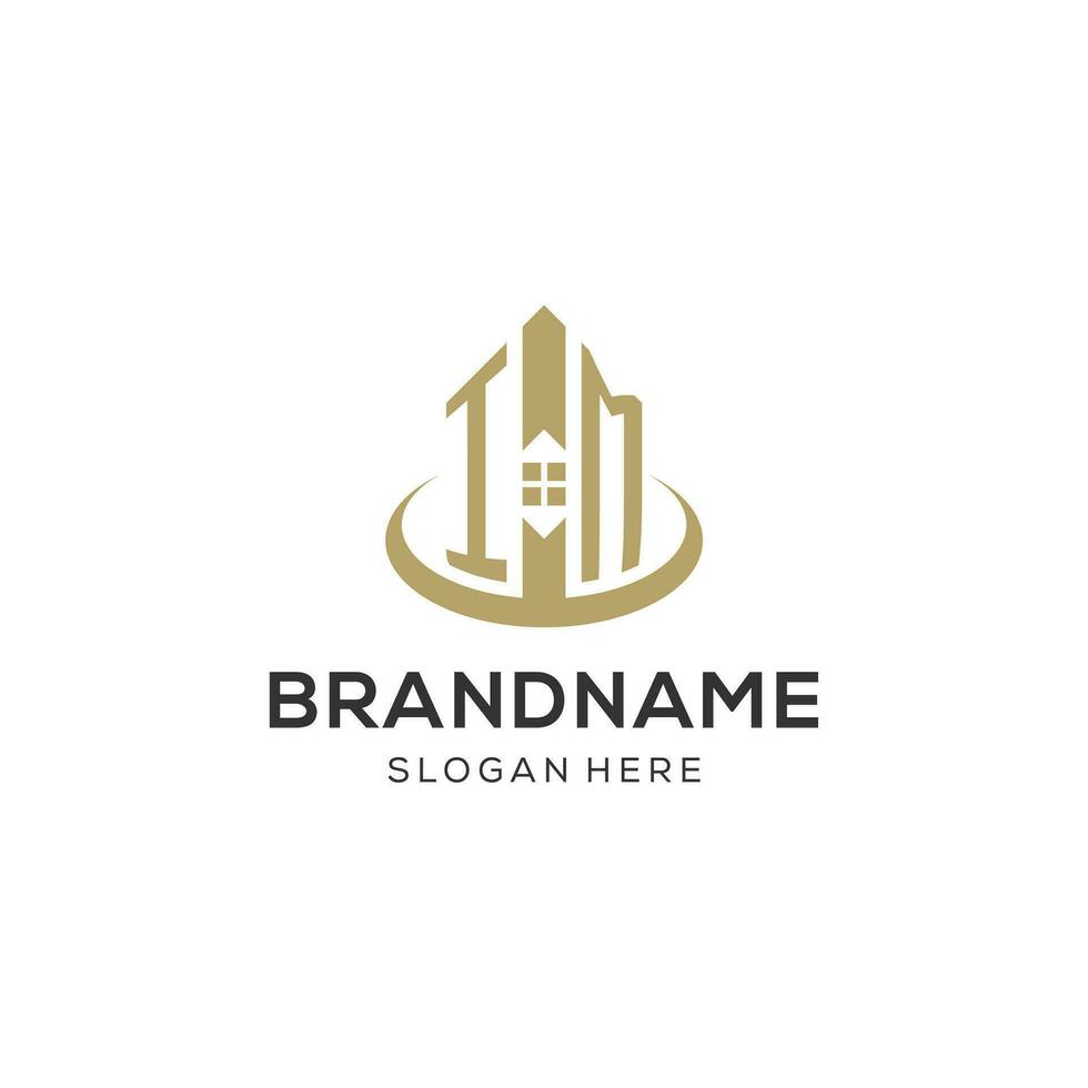 Initial IM logo with creative house icon, modern and professional real estate logo design vector