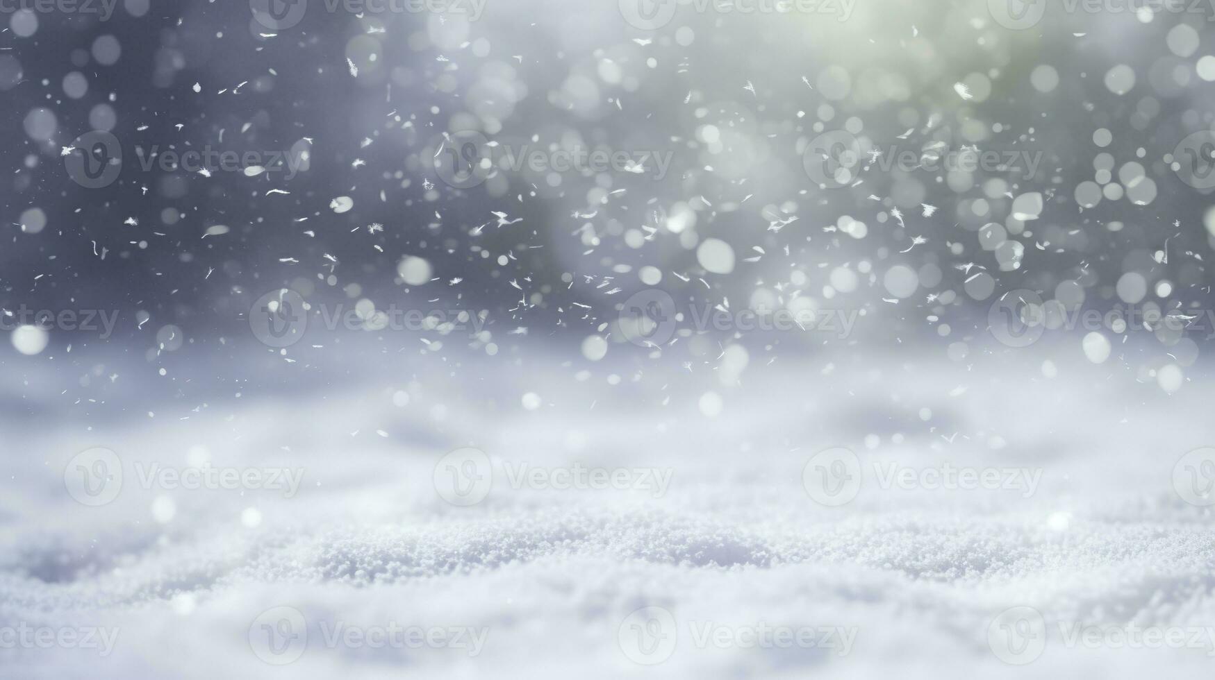 Realistic Photo of Snow Blurred Background