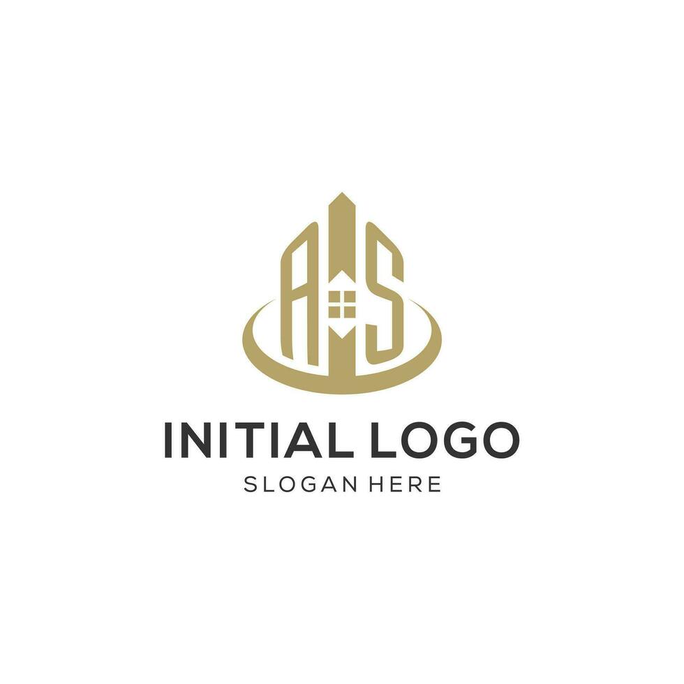 inicial como logo con creativo casa icono, moderno y profesional real inmuebles logo diseño vector