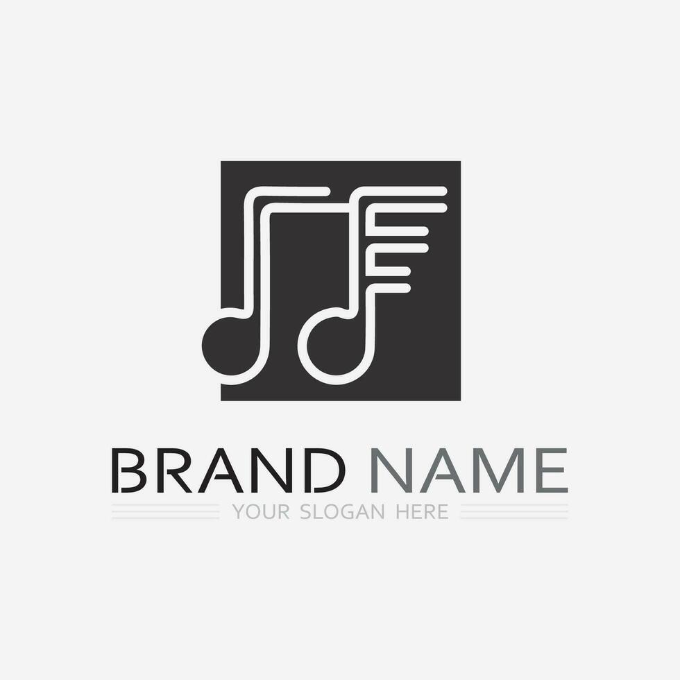 music logo icon vector design illustration template