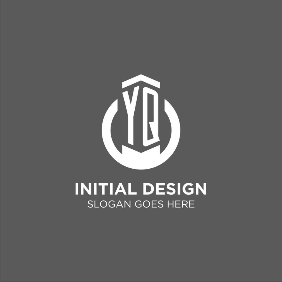Initial YQ circle round line logo, abstract company logo design ideas vector