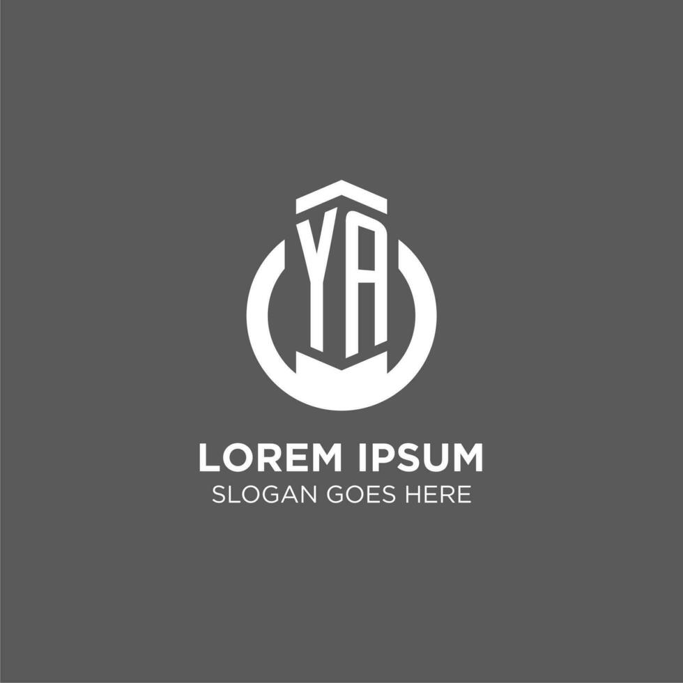 Initial YA circle round line logo, abstract company logo design ideas vector