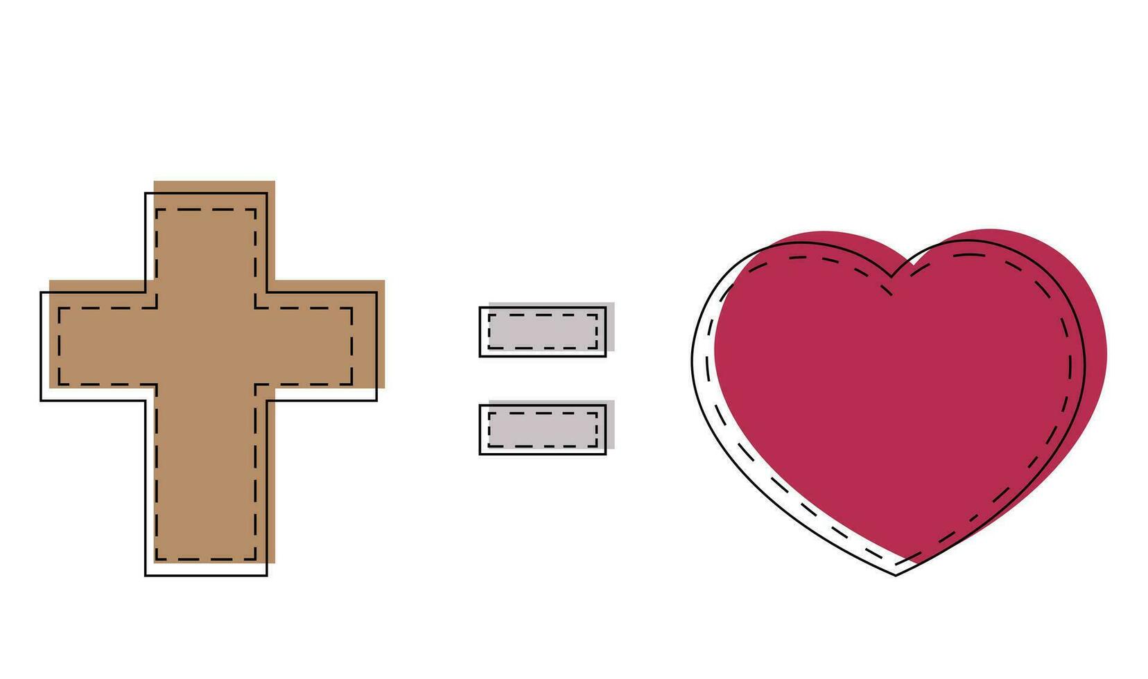 el religioso símbolo de el cruzar igual amor en color vector