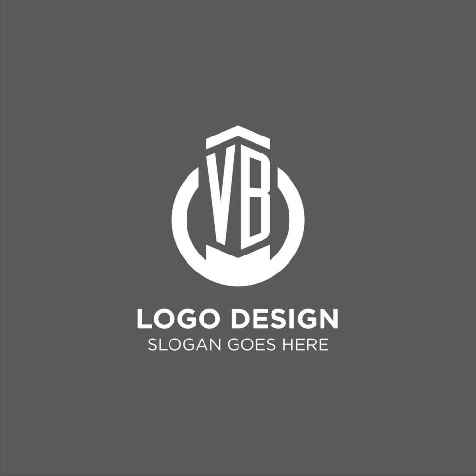 Initial VB circle round line logo, abstract company logo design ideas vector