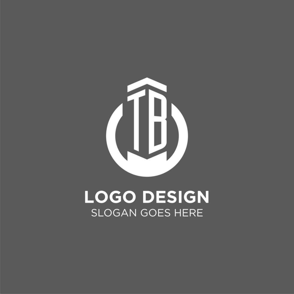 Initial TB circle round line logo, abstract company logo design ideas vector