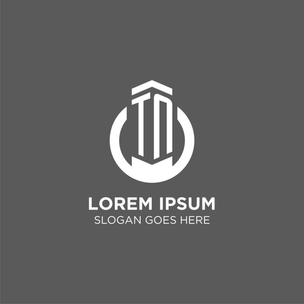Initial TN circle round line logo, abstract company logo design ideas vector