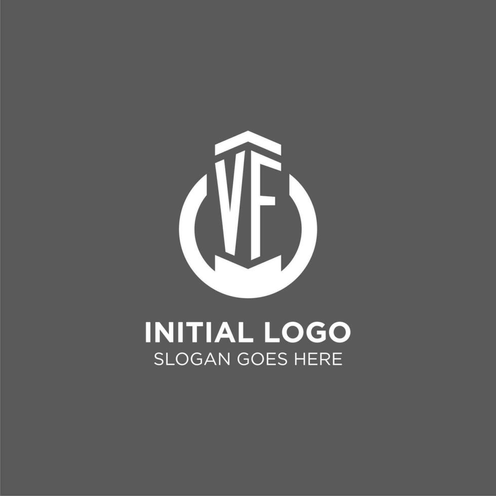 Initial VF circle round line logo, abstract company logo design ideas vector