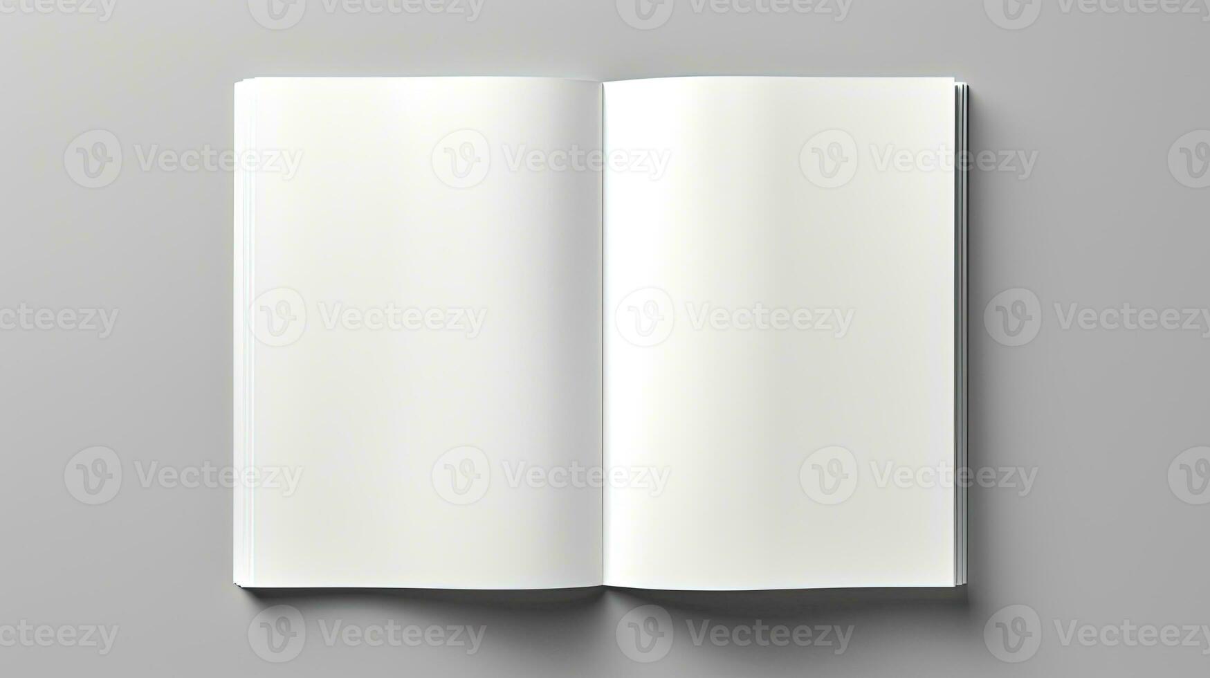 3D Rendering of Opened Blank White A4 Magazine Brochure Mockup photo