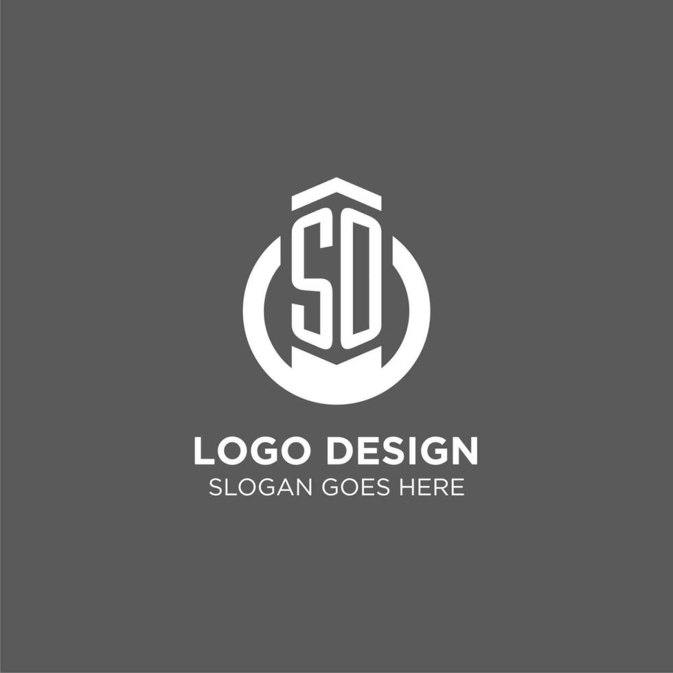 Initial SO circle round line logo, abstract company logo design ideas vector