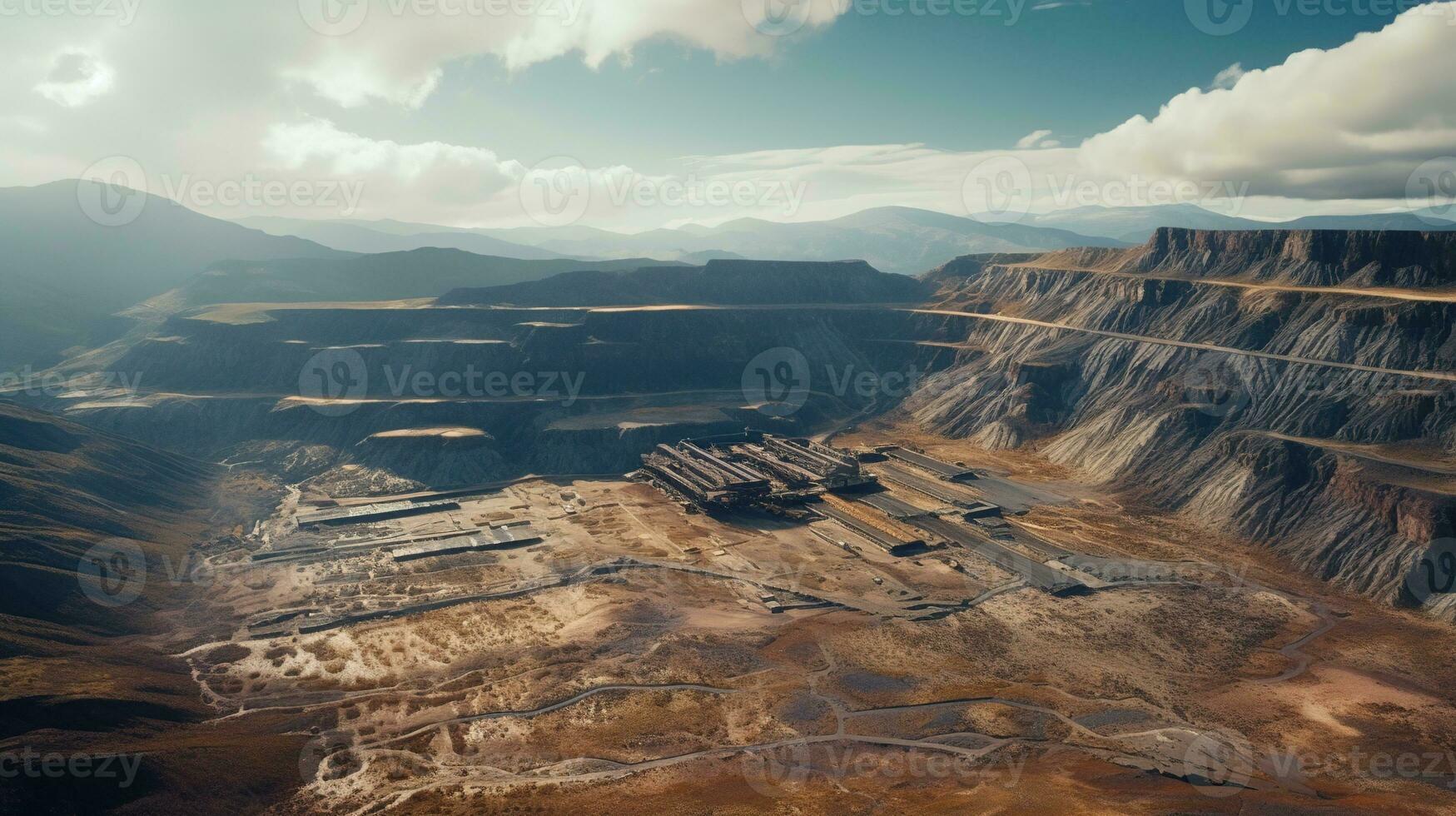 Height View of An Open Pit Mining Site photo