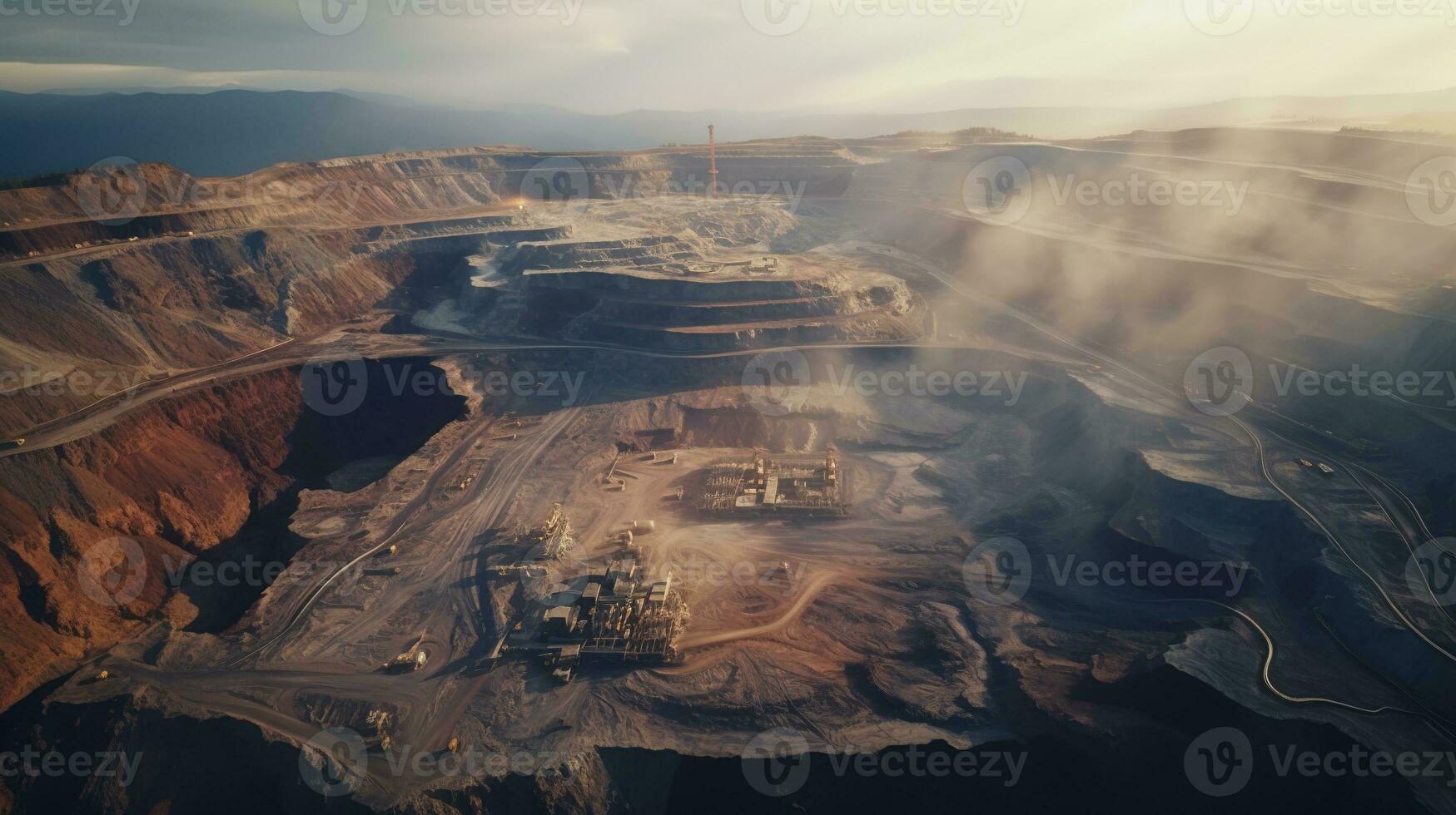 altura ver de un abierto pozo minería sitio foto