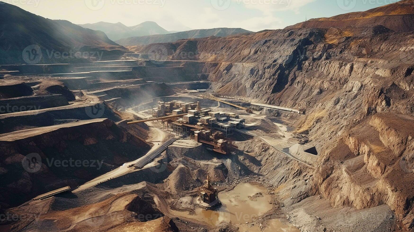 Height View of An Open Pit Mining Site photo