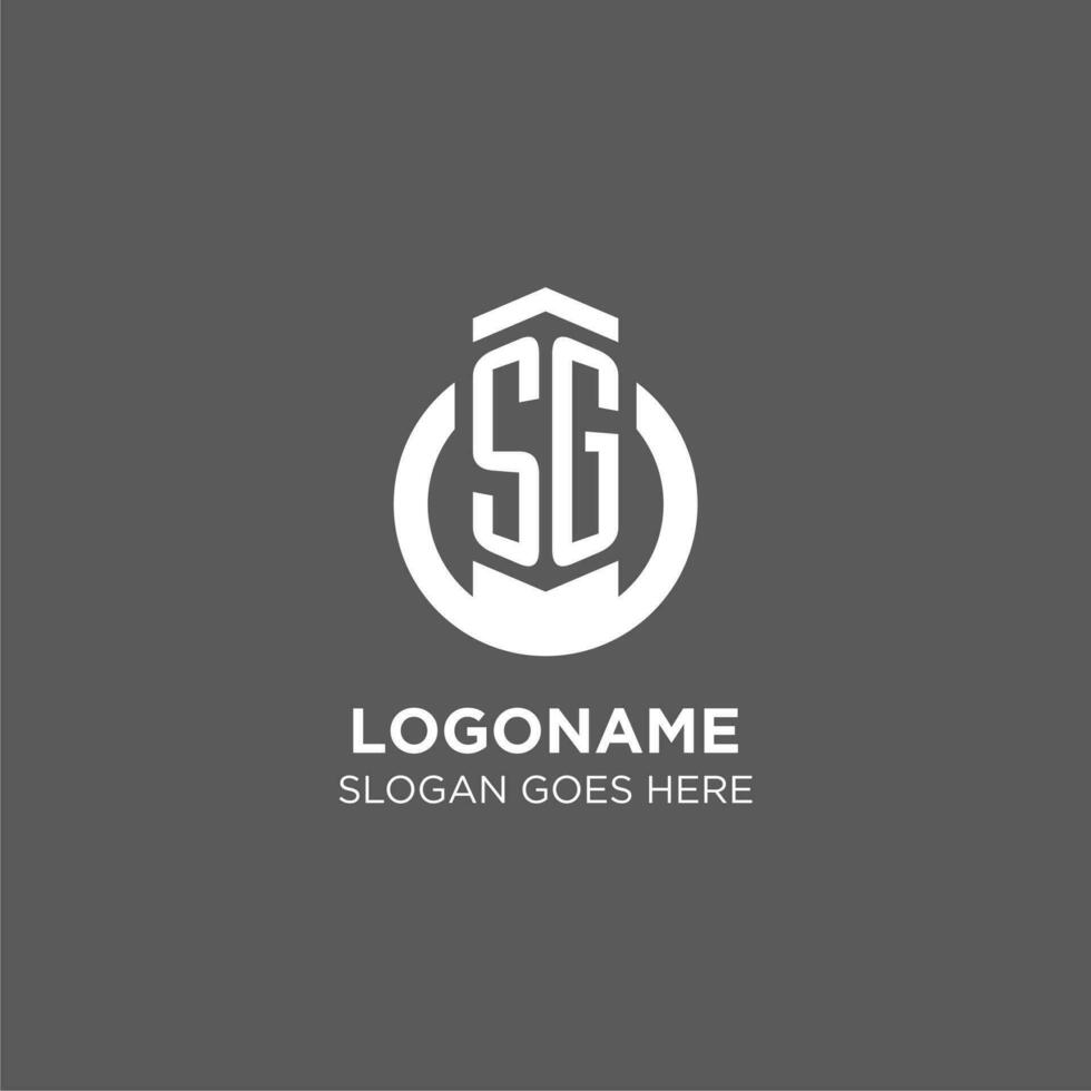 Initial SG circle round line logo, abstract company logo design ideas vector