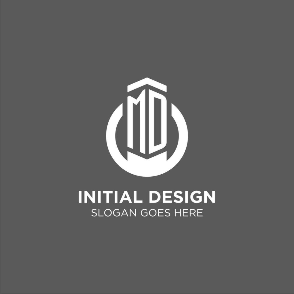 Initial MD circle round line logo, abstract company logo design ideas vector