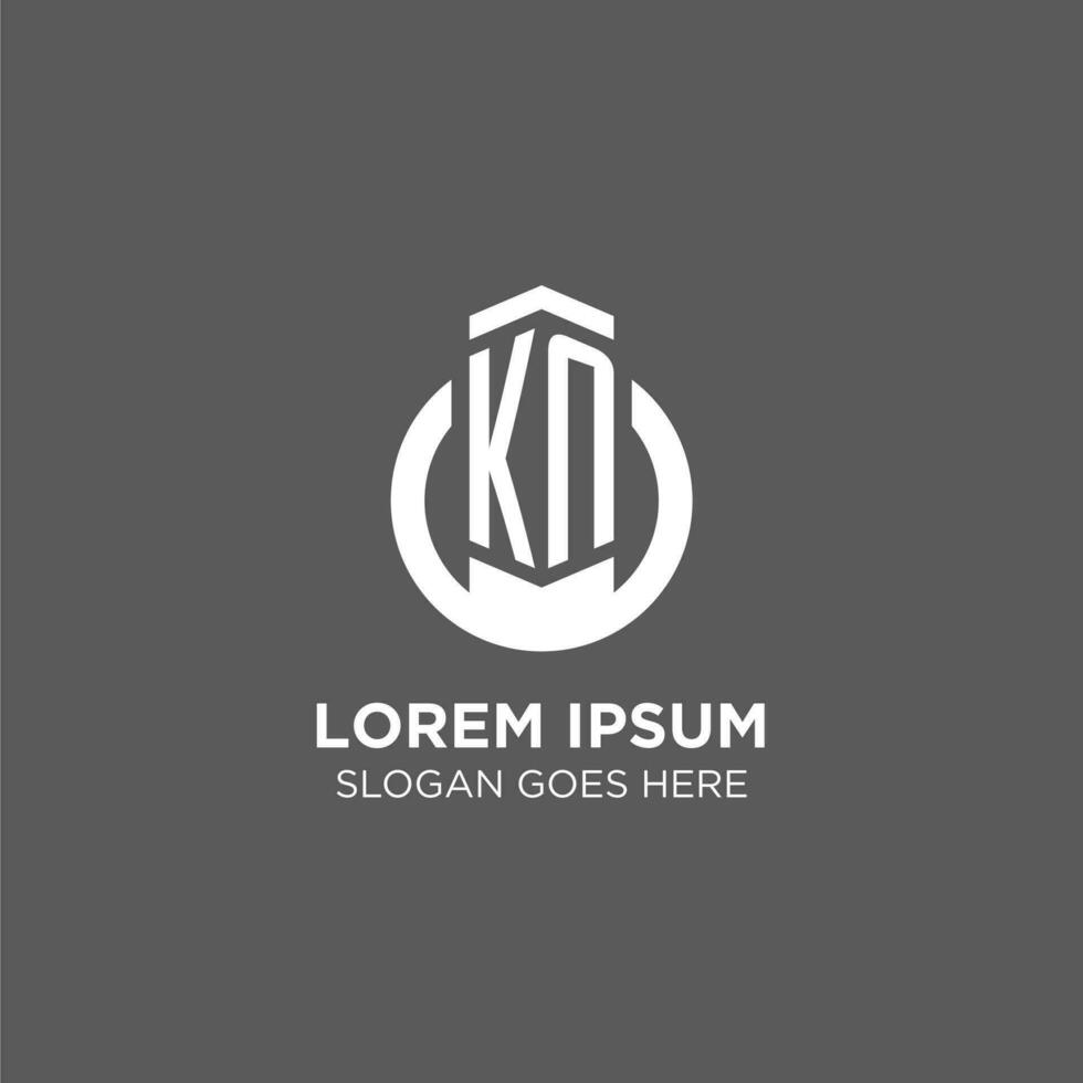 Initial KN circle round line logo, abstract company logo design ideas vector