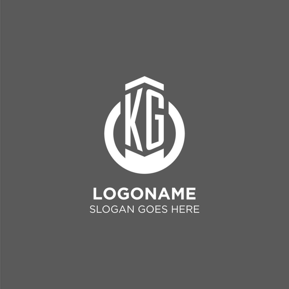 Initial KG circle round line logo, abstract company logo design ideas vector