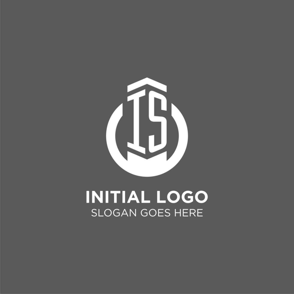 inicial es circulo redondo línea logo, resumen empresa logo diseño ideas vector