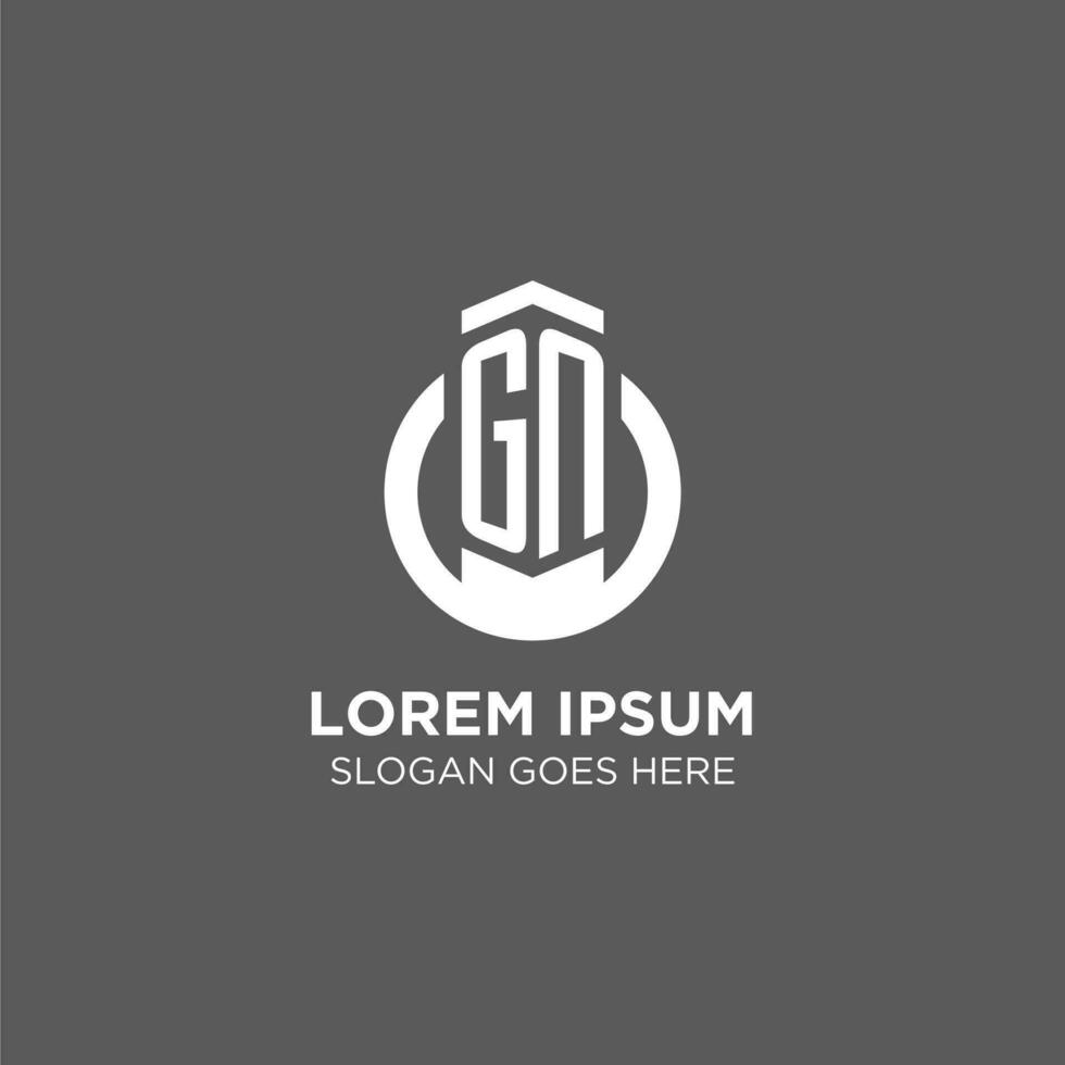 Initial GN circle round line logo, abstract company logo design ideas vector