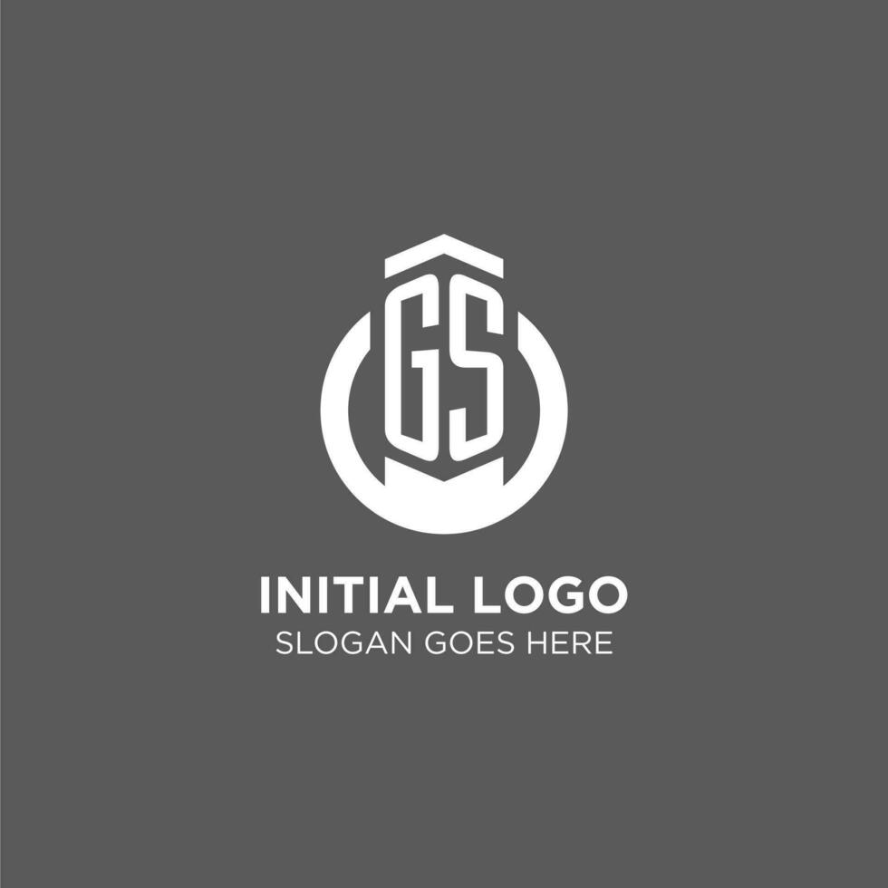 inicial gs circulo redondo línea logo, resumen empresa logo diseño ideas vector