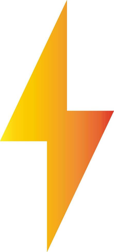 Silhouette of an orange electric lightning bolt vector