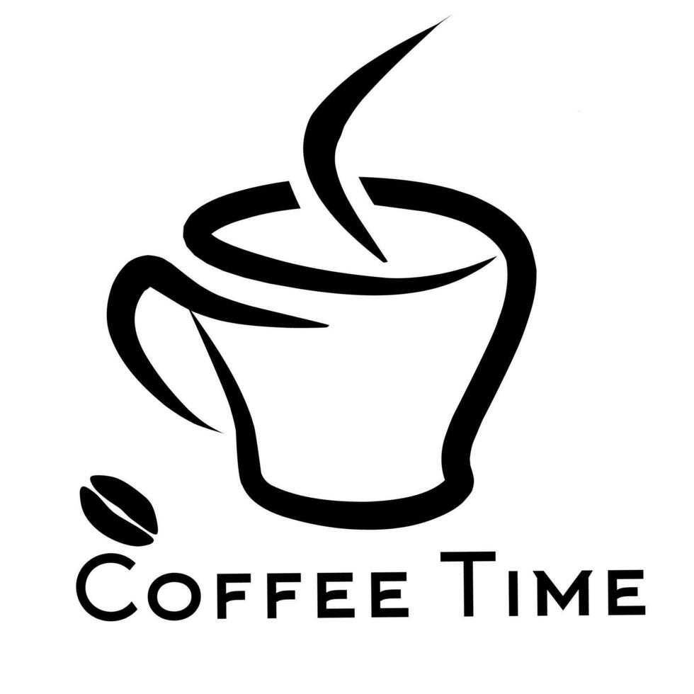 coffee cup vector logo design, simple illustration concept