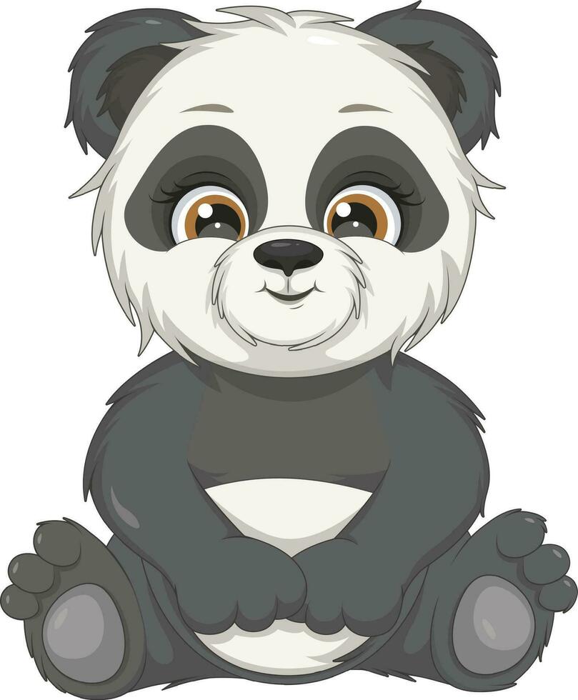 linda dibujos animados panda personaje vector