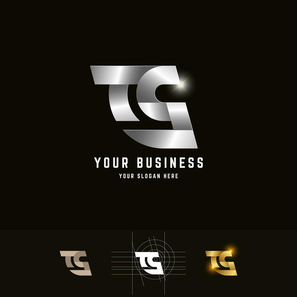 Letter TS or TY monogram logo with grid method design vector