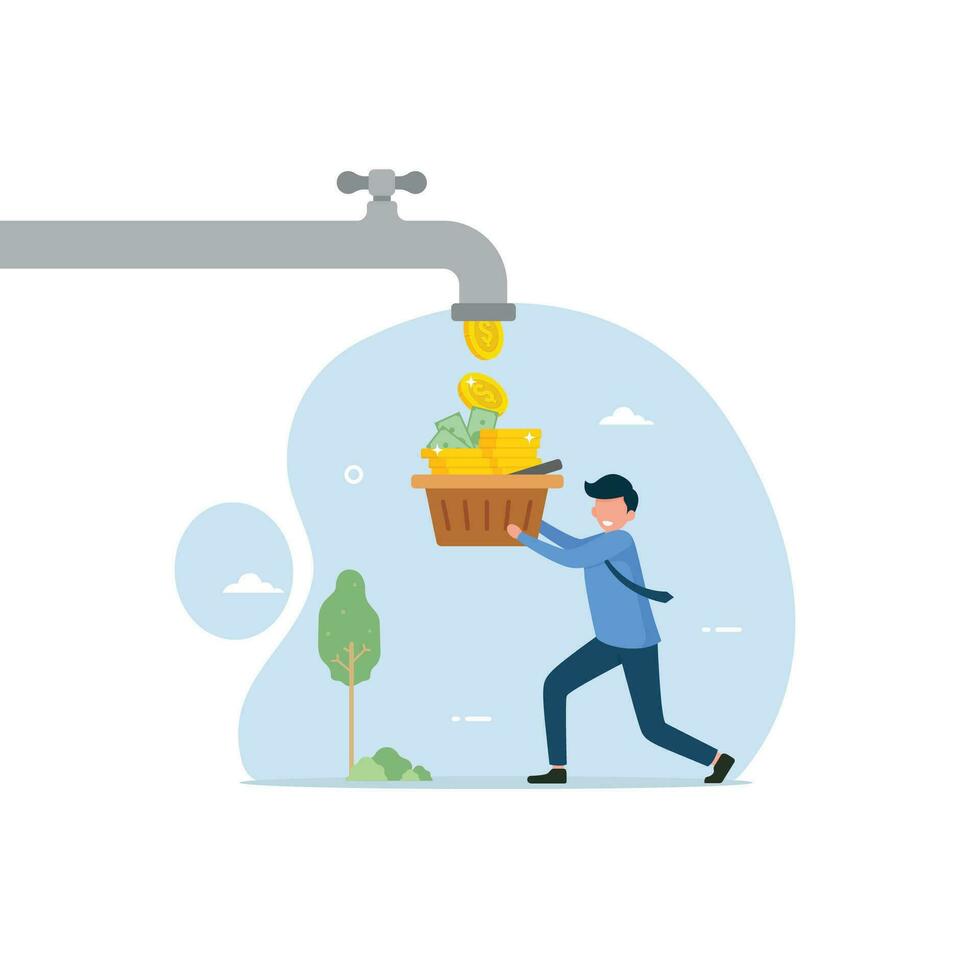 Return on investment. Businessmen earn money from investment illustration concept vector