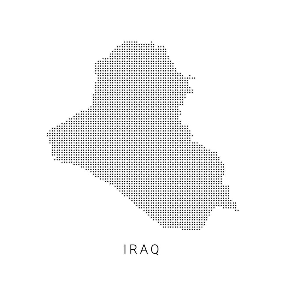 Dotted map of Iraq. The form with black points on light background vector