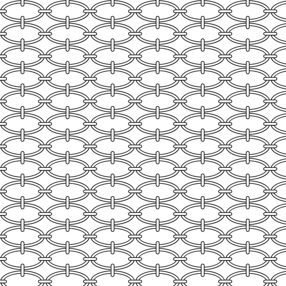 black line interlocking mod ovals vector seamless background pattern