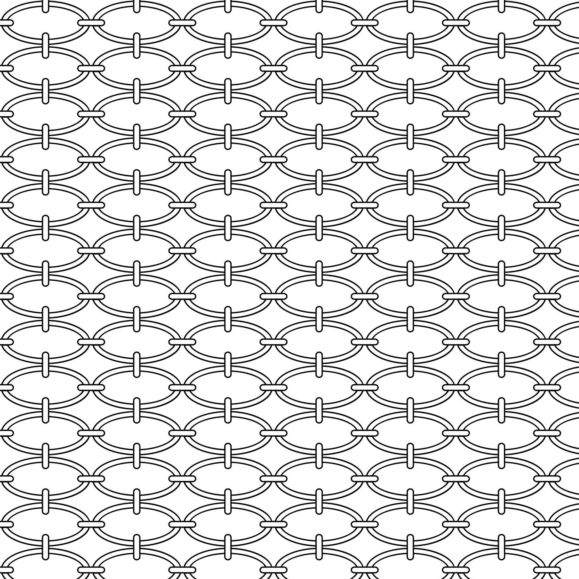 black line interlocking mod ovals vector seamless background pattern